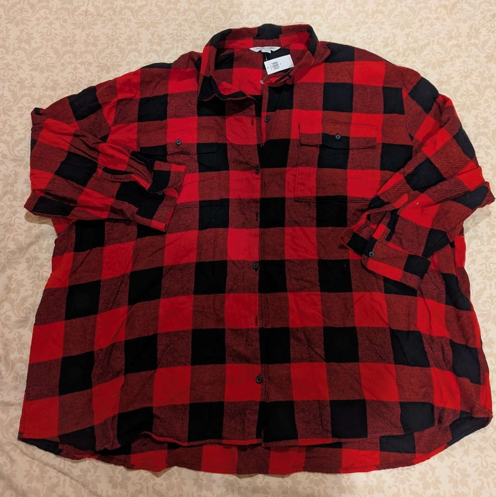 Old Navy | Red and Black Checkered Flannel Shirt | Size 4X